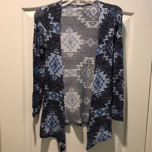 Justice open front cardigan, Size 10